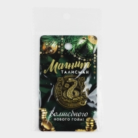 Магнит новогодний &laquo;Приношу удачу&raquo; на Новый год на Новый год, диам. 4 см, зол