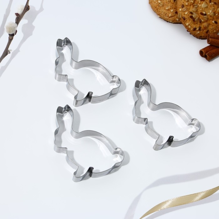 Набор форм для вырезания печенья &laquo;Кролики&raquo; на пасху, 5.8 х 7 х 1.3 см.