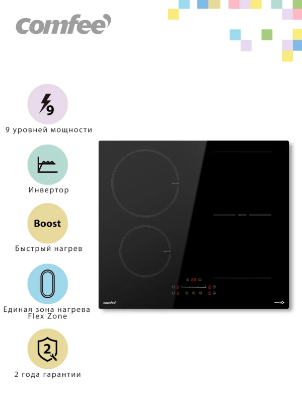 Индукционная варочная панель CIH611, инвертор, зона flex