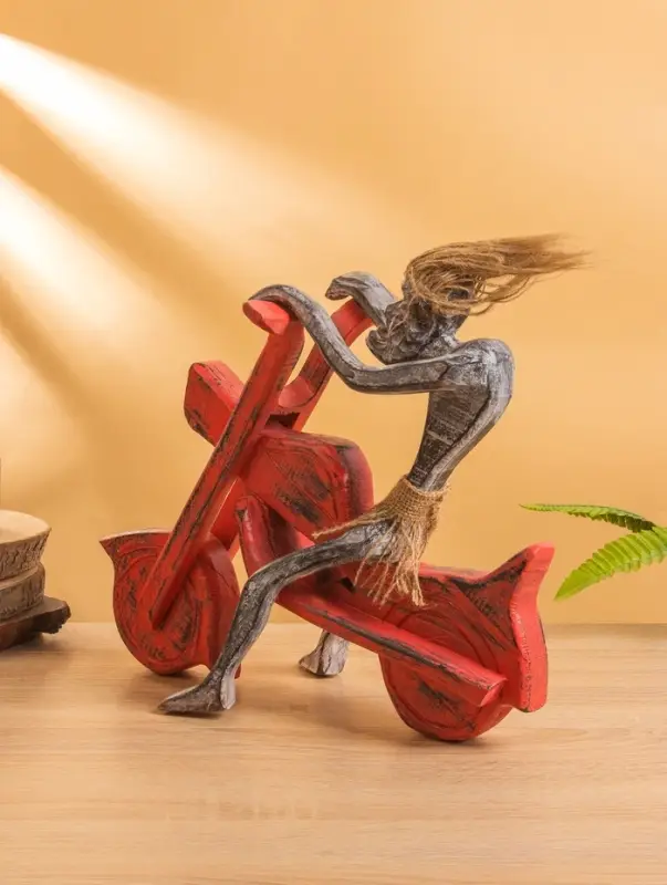 Сувенир "Абориген байкер" дерево, 35х15х30 см