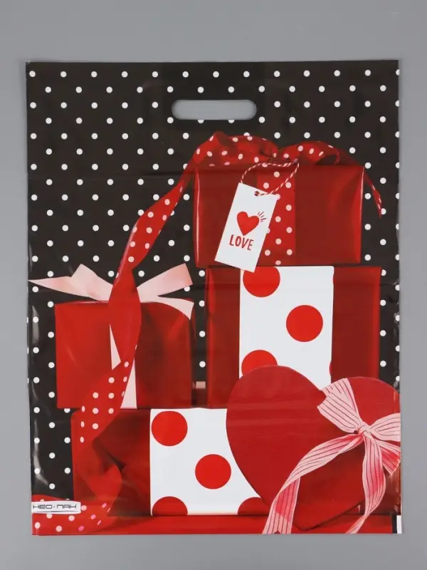 Пакет "Подарки, полиэтиленовый с вырубной ручкой 41х51 см, 80 мкм