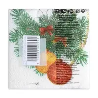 Салфетки новогодние бумажные &laquo;Новогодний кант&raquo; 1 слой, 24&times;24 см, 50 шт.