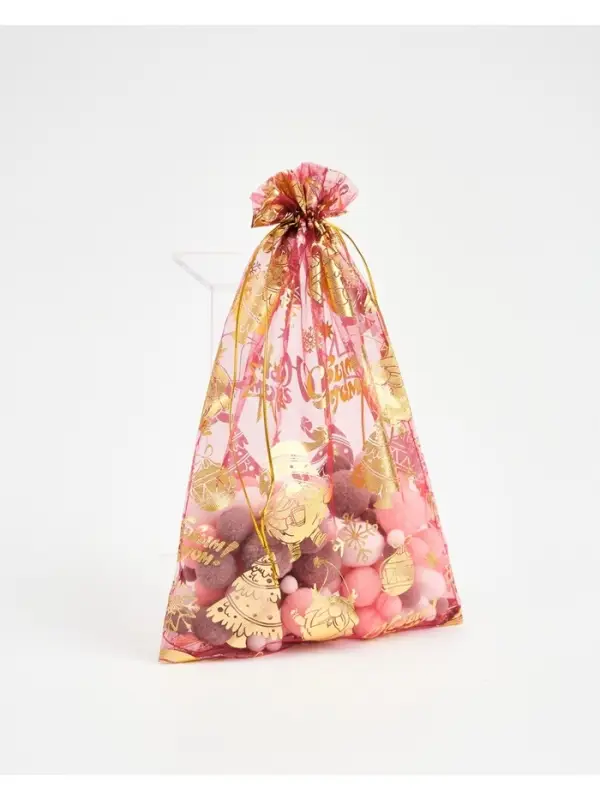 Мешочек подарочный органза &laquo;С Новым годом!&raquo;, 20 &times; 30 см