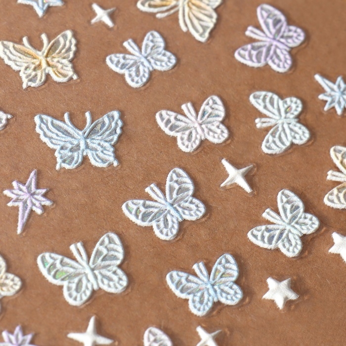 Наклейки для ногтей &laquo;Волшебные бабочки&raquo;, объёмные, разноцветные