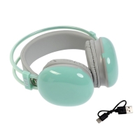 Наушники полноразмерные Mybit W-33, RGB подсветка, BT5.3, 800 мАч, Type-C, зелёные