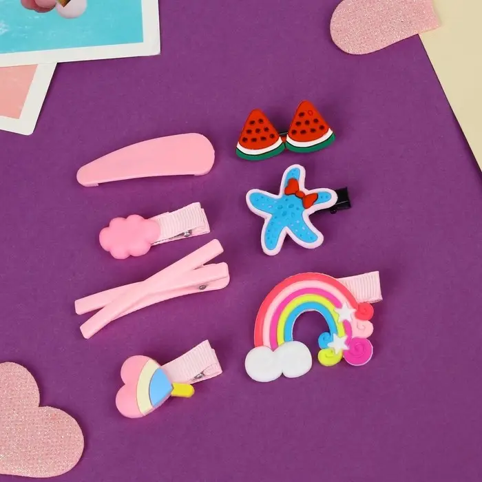 Набор для волос "Маленькие радости" (14 шт) цветок, розовый