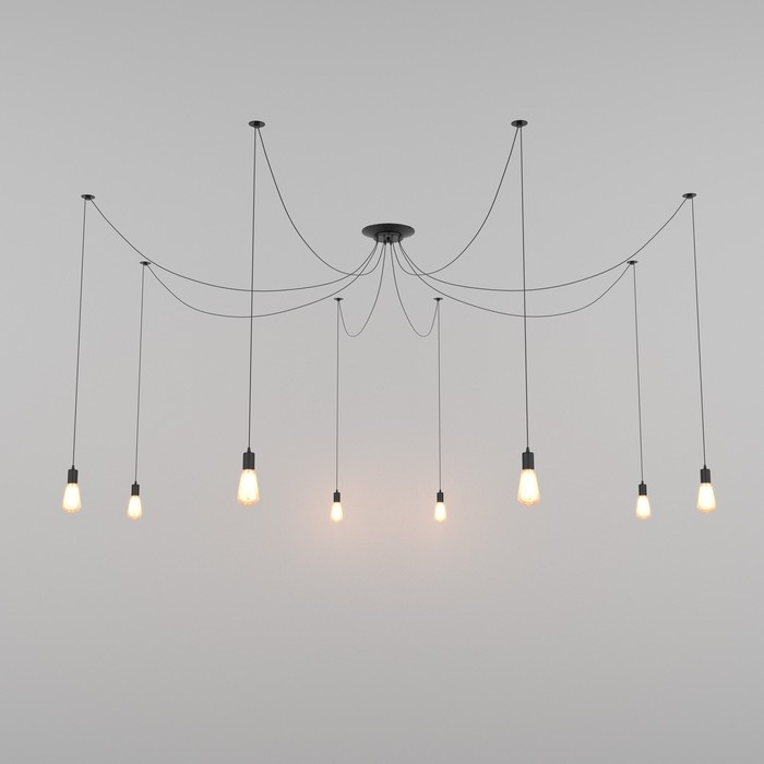Светильник "Паук" черный 8x40W E27 80x80x90 см BayerLux