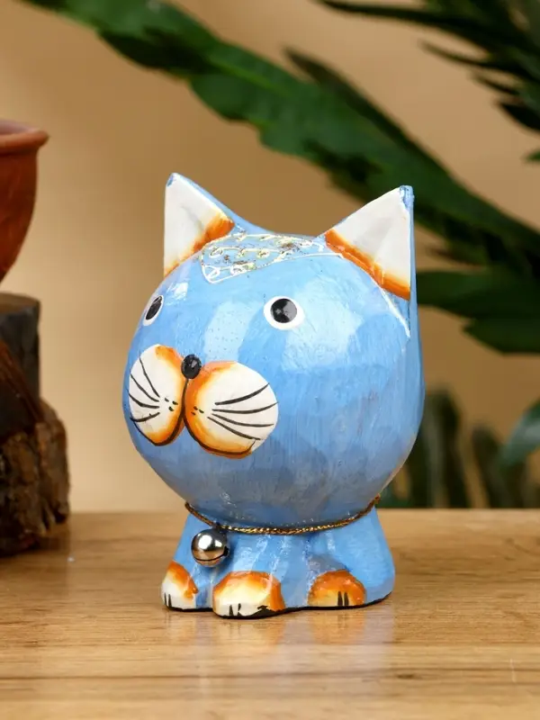 Сувенир "Котик" дерево 8х7х10 см, цв. синий