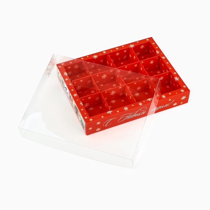Коробка под 12 конфет с ячейками «Новогодние сюжеты», 14.5 х 18.5 х 3 см Коробка под 12 конфет с ячейками «Новогодние сюжеты», 14.5 х 18.5 х 3 см