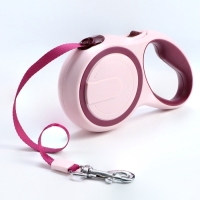 Рулетка с системой эффективного скручивания поводка, 5 м, до 20 кг, розово-бордовая