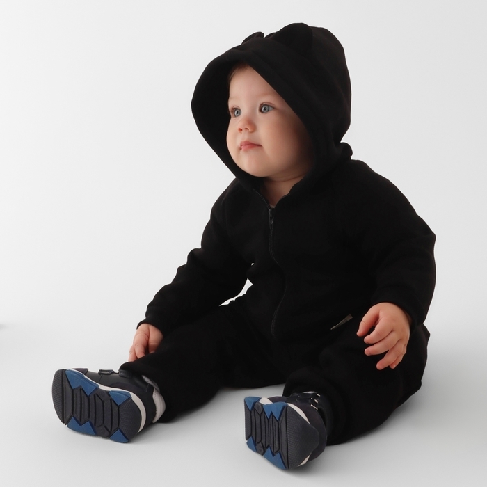 Костюм: толстовка и брюки Крошка, Я BASIC LINE, рост 86-92 см, черный