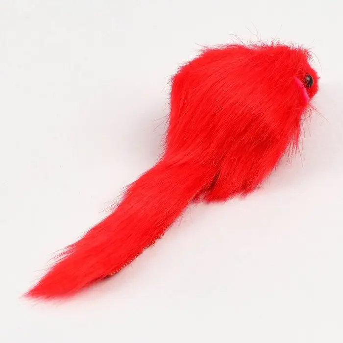 Мышь меховая однотонная 6,5 см, фасовка 40 шт, микс цветов