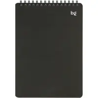 Блокнот А5 60л на гребне BG обл пластик, тисн фольг, черный
