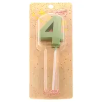 Свеча в торт на шпажке &laquo;Цифра 4&raquo;, зеленая, 5 см