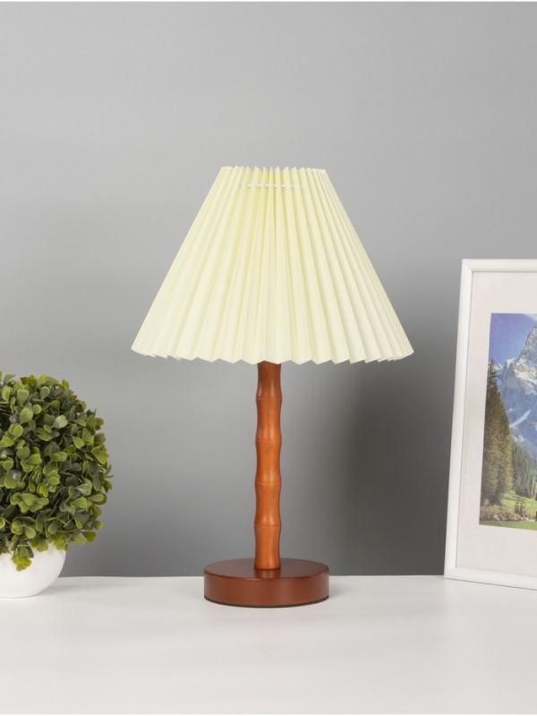 Лампа настольная BayerLux ЭКО "Бамбук" 1х40Вт Е27 коричневый/беж. 27х27х40см