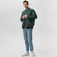 Бомбер мужской на молнии MIST, размер 50, хаки Бомбер мужской на молнии MIST, размер 50, хаки