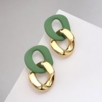 Серьги пластик &laquo;Цепь&raquo; 2 звена, цвет мятный в золоте