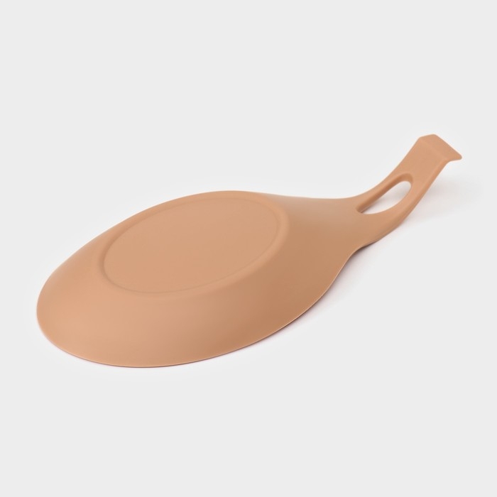 Силиконовая подставка под ложку Доляна &laquo;Симпл&raquo; 19,5&times;9,5 см, цвет бежевый