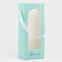 Пакет-переноска для цветов с пластиковым окном, &laquo;Для тебя&raquo;, тиффани, 30 х 12 х 8 см