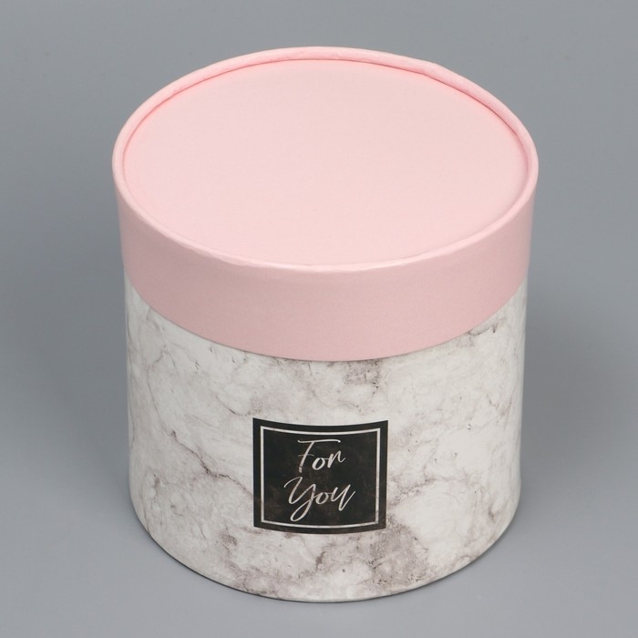 Набор шляпных коробок 2 в 1, упаковка подарочная, &laquo;Мрамор&raquo;, 13 х 13, 16 х 16 см