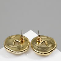 Серьги пластик &laquo;Круг&raquo; с изгибами, цвет золото