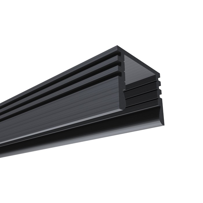 Алюминиевый профиль Apeyron, 16х12 мм, накладной, 2 м, черный рассеиватель, аксессуары