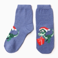 Новый год. Носки женские махровые «Дракончик с подарочной коробкой», цвет синий, размер 36-40 Новый год. Носки женские махровые «Дракончик с подарочной коробкой», цвет синий, размер 36-40