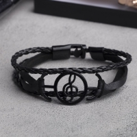 Браслет кожа «Коса двойная» нота, цвет чёрный в чёрном металле, L=21 см Браслет кожа «Коса двойная» нота, цвет чёрный в чёрном металле, L=21 см