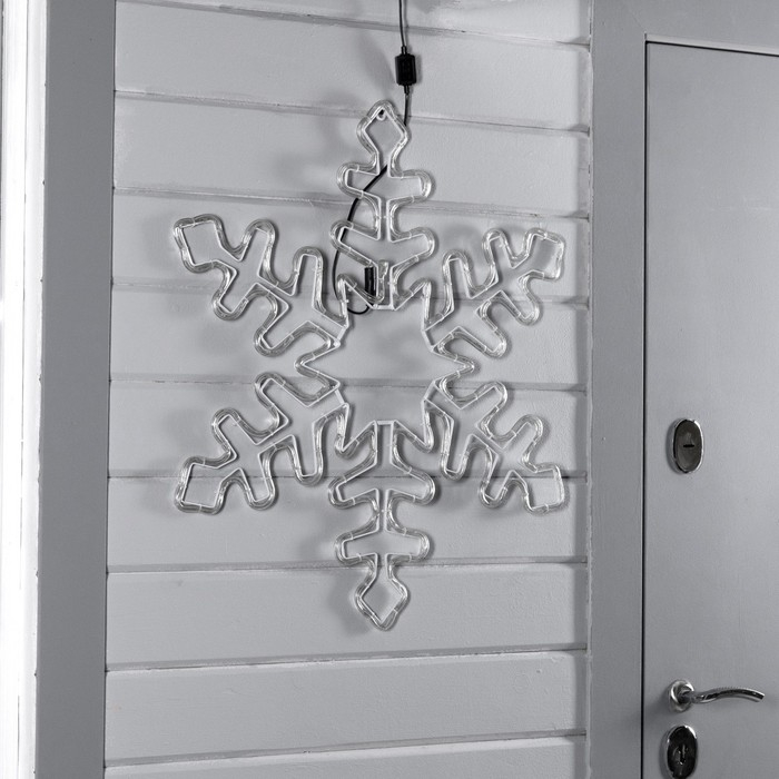 Светодиодная фигура &laquo;Снежинка&raquo;, 78 см, дюралайт, 168 LED, 220 В, мерцание, свечение синий/белый