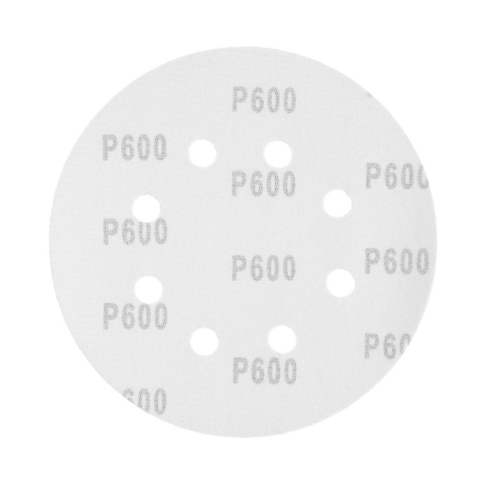Круг абразивный шлифовальный под "липучку" ТУНДРА, перфорированный, 150 мм, Р600, 5 шт.