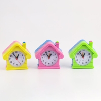 Часы настольные будильник детский с подсветкой "Домик", 9 х 8.5 см, микс