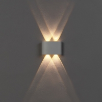 Светильник фасадный &laquo;Полусфера&raquo;, FSD-009, 4Вт, 3000К, 2 луча, IP65, 220В, металл, белый