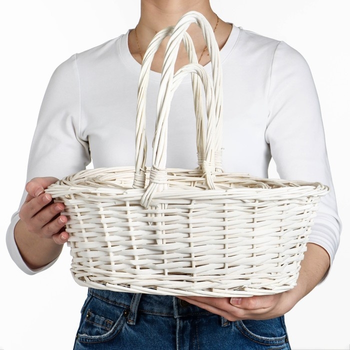 Набор корзин плетеных (ива), 38х28х14/35 см / 33х23х12,5/30 см / 26х18х11/25 см, 3 шт., белы Набор корзин плетеных (ива), 38х28х14/35 см / 33х23х12,5/30 см / 26х18х11/25 см, 3 шт., белы