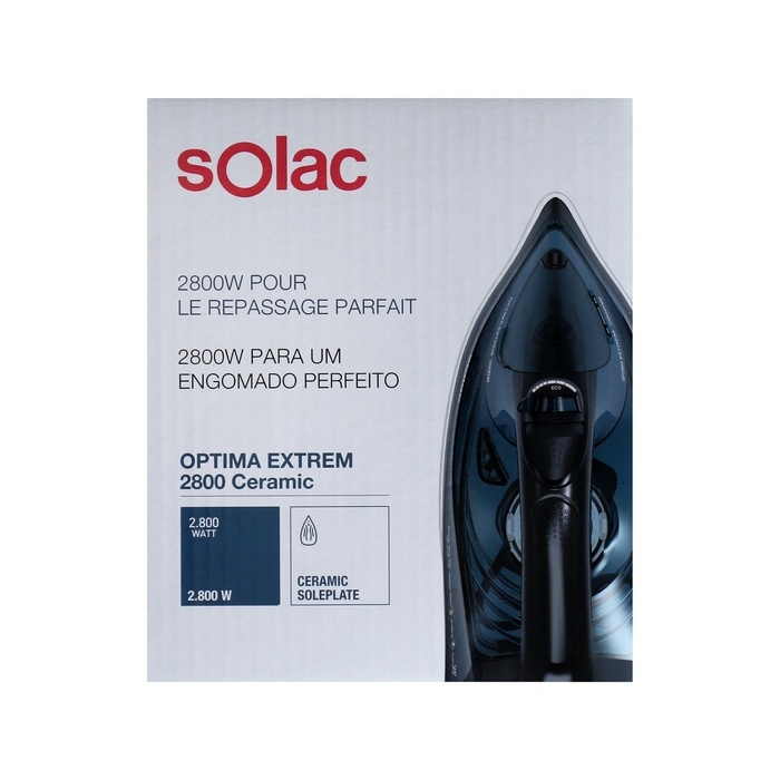 Утюг Solac Optima Extrem, керамическая подошва, 2800 Вт, 40 г/мин, 300 мл, тёмно-зелёный Утюг Solac Optima Extrem, керамическая подошва, 2800 Вт, 40 г/мин, 300 мл, тёмно-зелёный