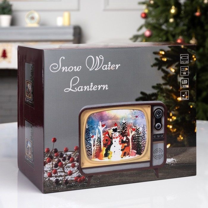 Фигура светодиодная &laquo;Новогодний огонек&raquo;, 21х12.1х17.1 см, музыка, батарейки ААх3 (не в комплекте), USB, свечение мульти