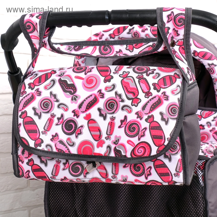 Коляска-трансформер &laquo;Гном&raquo;, пластиковые колёса, оттенки розового, рисунок МИКС