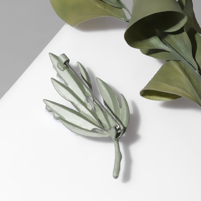 Брошь &laquo;Букет&raquo; ландыши, цвет бело-зелёный