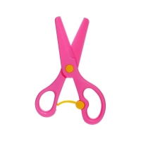Ножницы детские 13 см, пластиковые, фиксатор, закруглённые концы, в картонной коробке, корпус МИКС