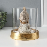 Сувенир полистоун, стекло "Медитирующий Будда в саду камней" со свечой 18х18х18 см Сувенир полистоун, стекло "Медитирующий Будда в саду камней" со свечой 18х18х18 см