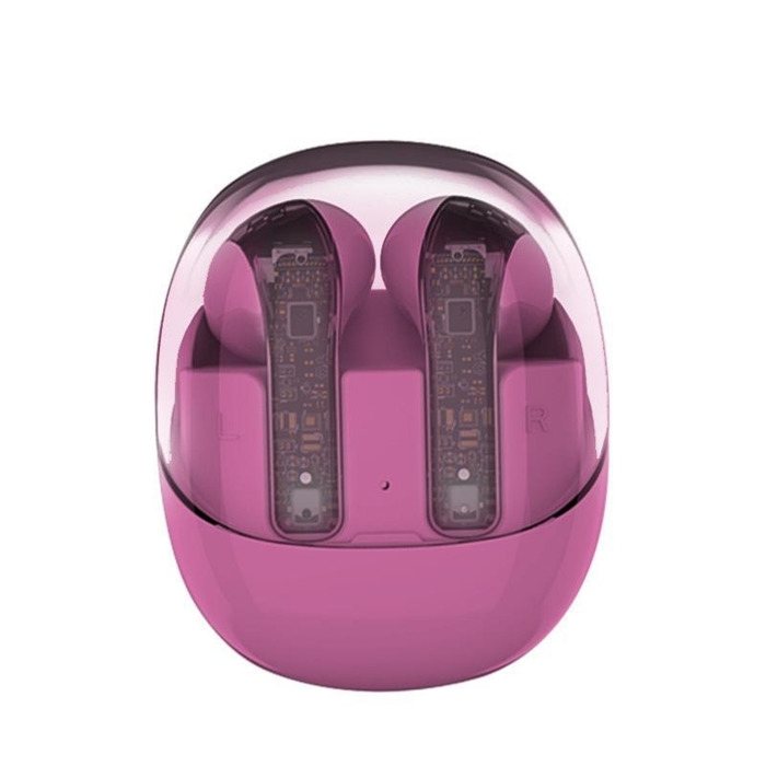 Наушники беспроводные R20, TWS, вкладыши, BT 5.3 , 30/200 мАч, шумоподавление, малиновые Наушники беспроводные R20, TWS, вкладыши, BT 5.3 , 30/200 мАч, шумоподавление, малиновые