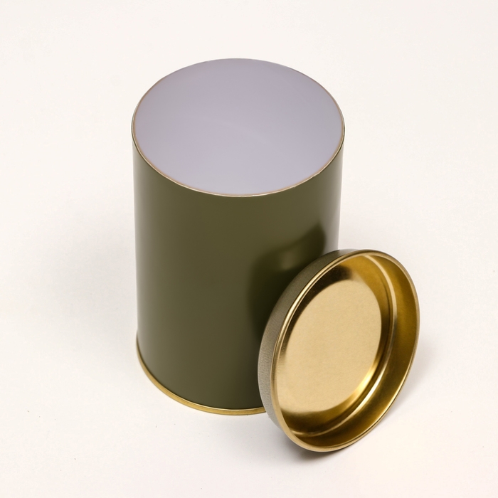 Тубус  73х110 мм (90 мм внутренняя высота), картон, хаки, металлическая крышка