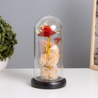 Ночник колба &laquo;Мишка с цветком&raquo; LED красный 3хААА 10,5х10,5х22см