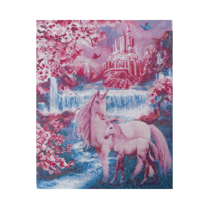 Алмазная мозаика с полным заполнением на подрамнике «Сказочные единороги», 40 х 50 см Алмазная мозаика с полным заполнением на подрамнике «Сказочные единороги», 40 х 50 см