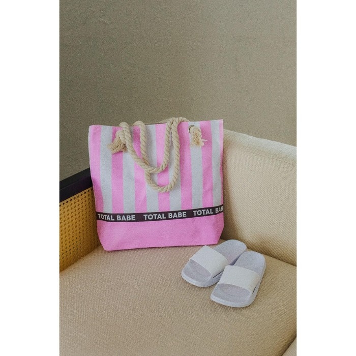 Сумка женская пляжная на молнии, цвет розовый Сумка женская пляжная на молнии, цвет розовый