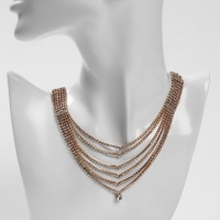 Колье «Голливуд» водопад, 6 рядов, цвет белый в золоте, 30 см Колье «Голливуд» водопад, 6 рядов, цвет белый в золоте, 30 см