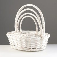 Набор корзин, 45х36х14/41 см, 39х31х13/36 см, 33х25х11/31 см, 28х19х9/26 см, беый, ива