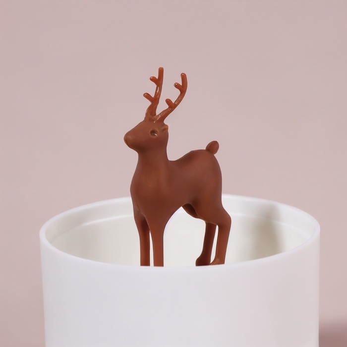 Органайзер для ватных палочек «ОЛЕНЬ», с крышкой, d = 7 × 11 см, цвет белый/прозрачный Органайзер для ватных палочек «ОЛЕНЬ», с крышкой, d = 7 × 11 см, цвет белый/прозрачный