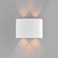 Светильник фасадный &laquo;Полусфера&raquo;, FSD-009, 4Вт, 3000К, 2 луча, IP65, 220В, металл, белый