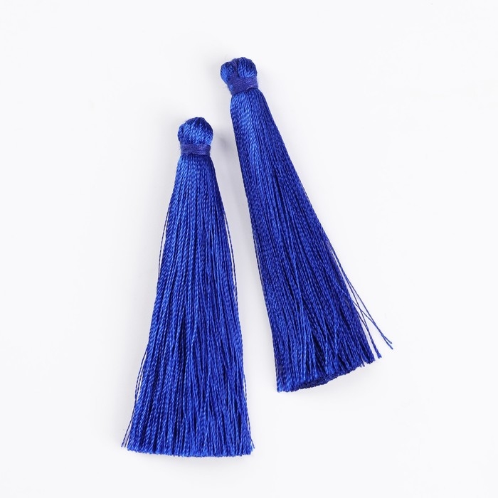 Подвеска декоративная &laquo;Кисть&raquo;, набор 2 шт., L кисти 6,5 см, цвет синий электрик