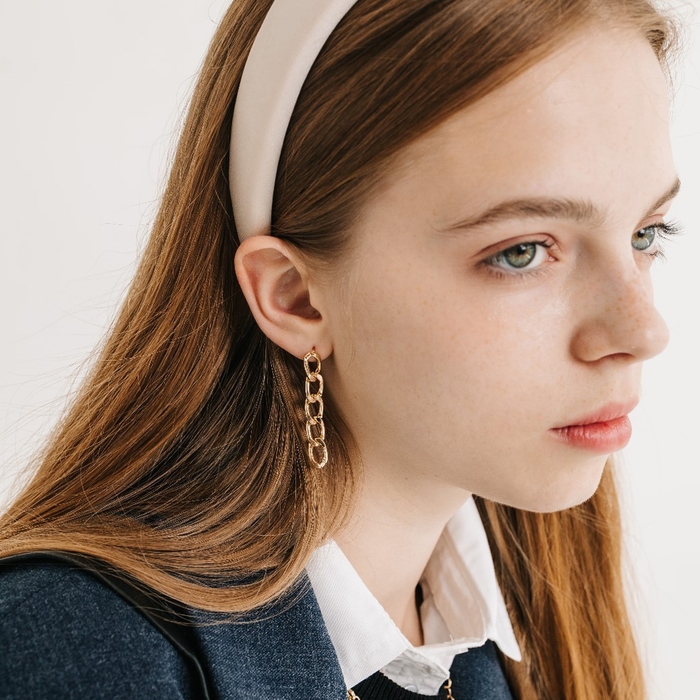 Серьги из металла &laquo;Цепочки&raquo; полукруг, цвет золото